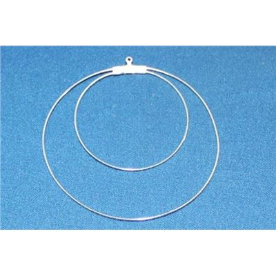 Earrings  Creole Double Loop (each) Silver 60mm ea