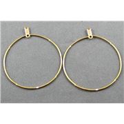 Earrings  Creole Notched Hoop (each) Gold 50mm ea