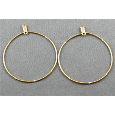 Earrings  Creole Notched Hoop (each) Gold 50mm ea