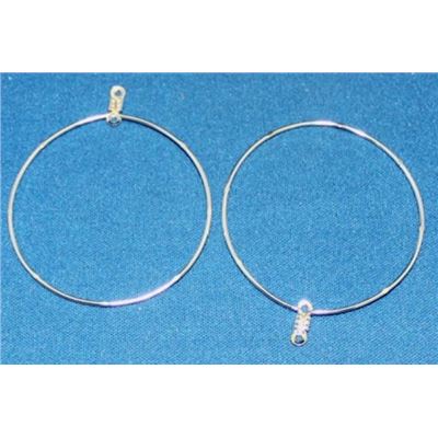 Earrings  Creole Notched Hoop (each) Silver 50mm ea