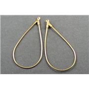 Earrings  Creole Tear Drop Large (each) Gold 53mm ea
