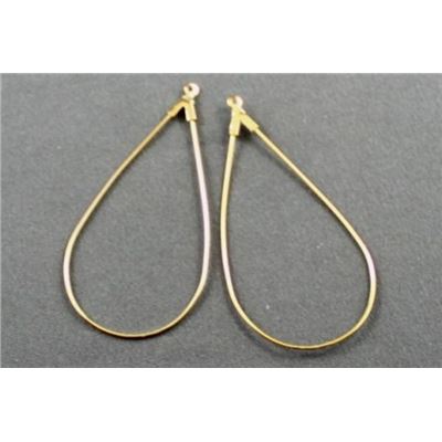 Earrings  Creole Tear Drop Large (each) Gold 53mm ea