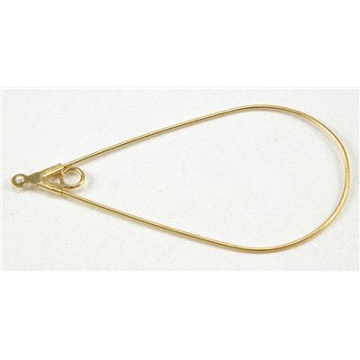 Earrings  Creole Tear Drop with loop Large (each) Gold 53mm ea