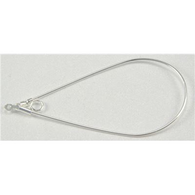 Earrings  Creole Tear Drop with loop Large (each) Silver 53mm ea
