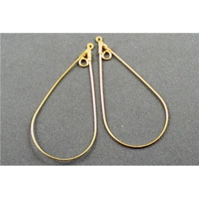 Earrings  Creole Tear Drop with loop Small (each) Gold 45mm ea