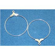 Earrings  Creoles (each) Silver 25mm ea