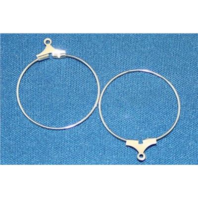 Earrings  Creoles (each) Silver 25mm ea