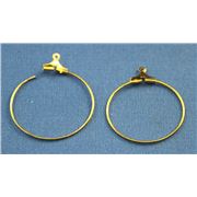 Earrings  Creoles (each) Gold 25mm ea