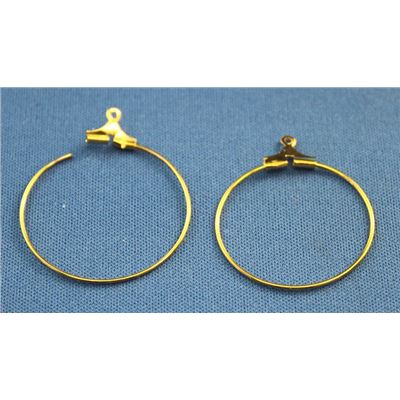 Earrings  Creoles (each) Gold 25mm ea