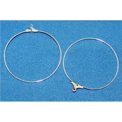 Earrings  Creoles (each) Silver 40mm ea