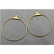 Earrings  Creoles (each) Gold 40mm ea