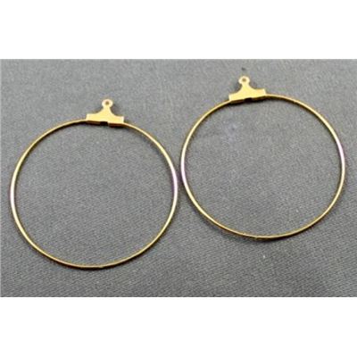 Earrings  Creoles (each) Gold 40mm ea