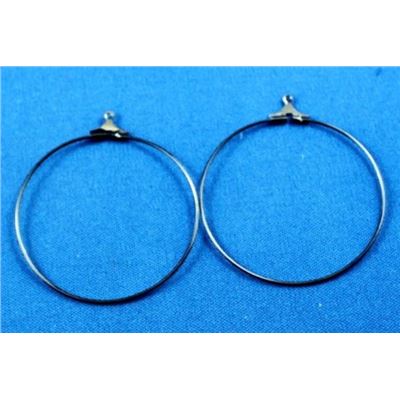 Earrings  Creoles (each) Black Nickel 40mm ea