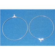 Earrings  Creoles (each) Silver 50mm ea
