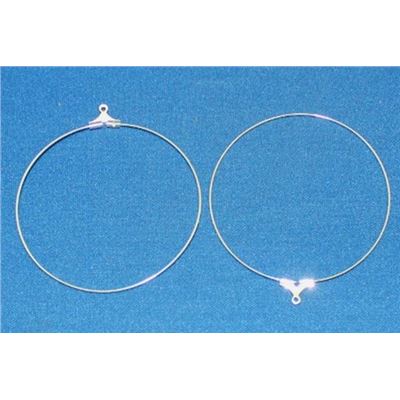 Earrings  Creoles (each) Silver 50mm ea