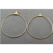 Earrings  Creoles (each) Gold 50mm ea