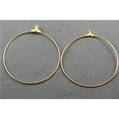 Earrings  Creoles (each) Gold 50mm ea