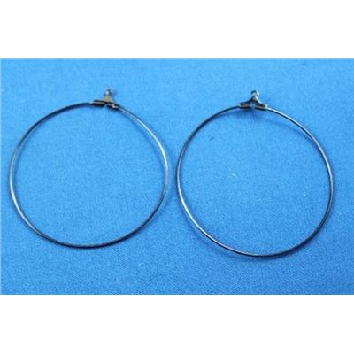 Earrings  Creoles (each) Black Nickel 50mm ea