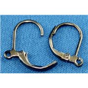 Earrings  Continental Hooks (per pair) Black Nickel  ea