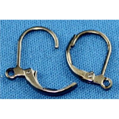 Earrings  Continental Hooks (per pair) Black Nickel  ea
