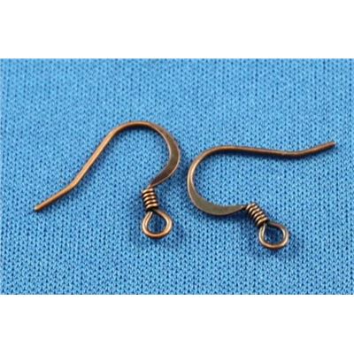 Earrings  Flat Hooks (per pair) Antique Copper  ea