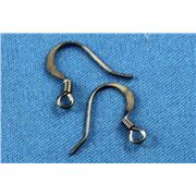 Earrings  Flat hooks (per pair) Black Nickel  ea