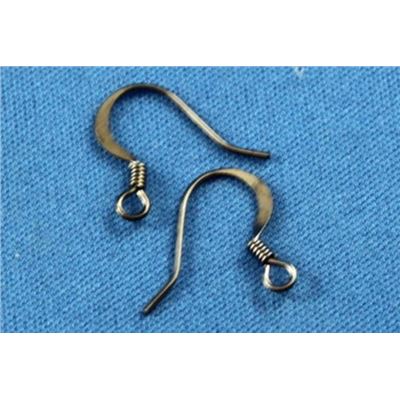 Earrings  Flat hooks (per pair) Black Nickel  ea