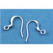 Earrings  Flat hooks 19mm (per pair) Silver LOW ALLERGENIC ea