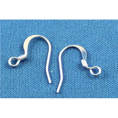 Earrings  Flat hooks 19mm (per pair) Silver LOW ALLERGENIC ea