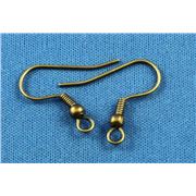 Earrings  Large hooks (per pair) Antique Brass  ea
