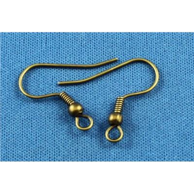 Earrings  Large hooks (per pair) Antique Brass  ea