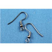 Earrings  Large hooks (per pair) Black Nickel  ea