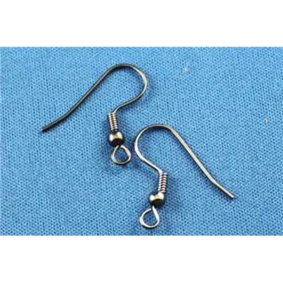 Earrings  Large hooks (per pair) Black Nickel  ea