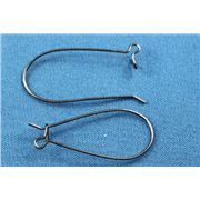 Earrings  Large Kidney Hook (per pair) Black Nickel  ea