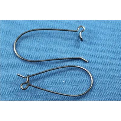 Earrings  Large Kidney Hook (per pair) Black Nickel  ea
