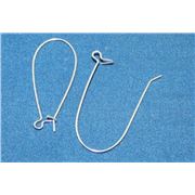 Earrings  Large Kidney Hook (per pair) Silver  ea