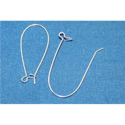 Earrings  Large Kidney Hook (per pair) Silver  ea