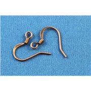 Earrings  Low Allergenic Flat Hook (per pair) Antique Copper  ea