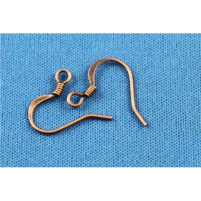 Earrings  Low Allergenic Flat Hook (per pair) Antique Copper  ea