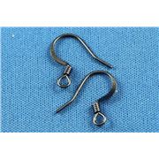 Earrings  Low Allergenic Flat Hook (per pair) Black Nickel  ea