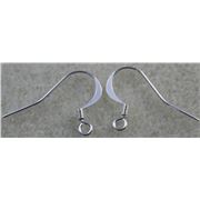 Earrings  Low Allergenic Flat Hook (per pair) 23mm Silver ea
