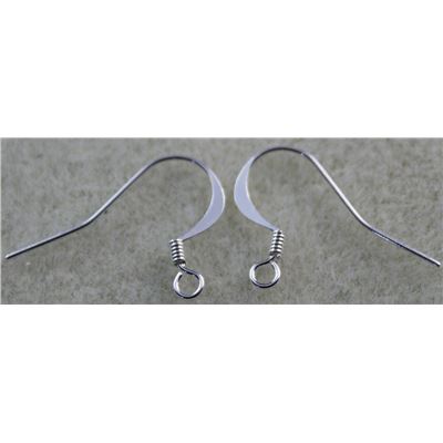 Earrings  Low Allergenic Flat Hook (per pair) 23mm Silver ea