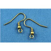 Earrings  Low Allergenic Large Hook (per pair) Antique Brass  ea