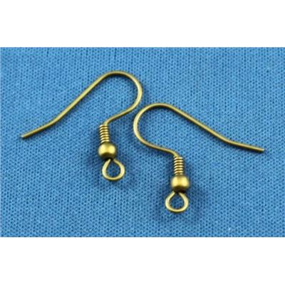 Earrings  Low Allergenic Large Hook (per pair) Antique Brass  ea