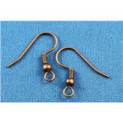 Earrings  Low Allergenic Large Hook (per pair) Antique Copper  ea