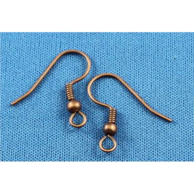 Earrings  Low Allergenic Large Hook (per pair) Antique Copper  ea