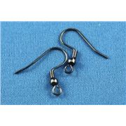 Earrings  Low Allergenic Large Hook (per pair) Black Nickel  ea
