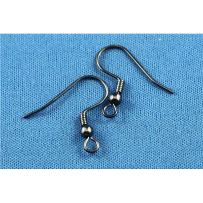 Earrings  Low Allergenic Large Hook (per pair) Black Nickel  ea