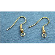 Earrings  Low Allergenic Large Hook (per pair) Gold  ea