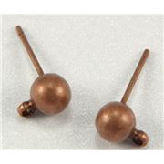 Earrings  Ball Stud with Bail (per pair) Antique Copper 5mm ea